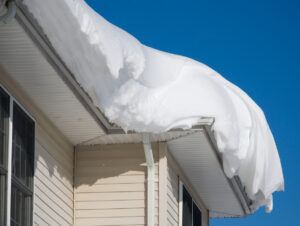 Snow Jam on rain gutter